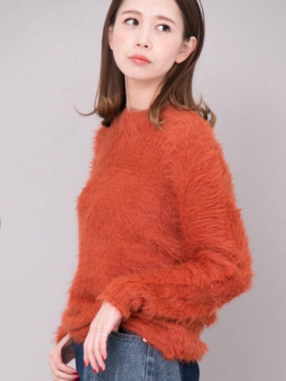 Cozy Women's Fuzzy Sweater - Rust 🟠🧡